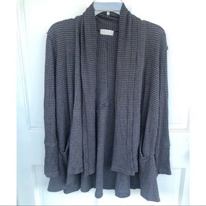 Altar’d State Grey Waffle Knit Camari Open Front Cardigan with Pockets | Size M